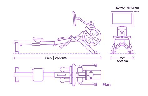 rower machine dimensions